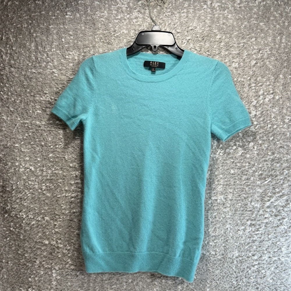 Alex Marie Cashmere Short Sleeve Pullover Sweater Top S Preppy Academia
